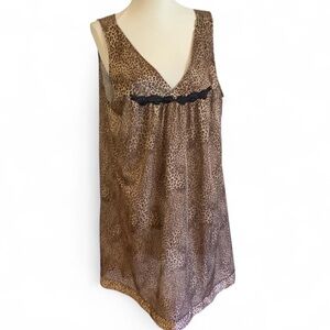 Vintage Vanity Fair Leopard Chemise Lingerie Gown SZ L
